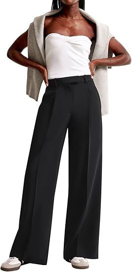Damen Bundfaltenhose Weites Bein