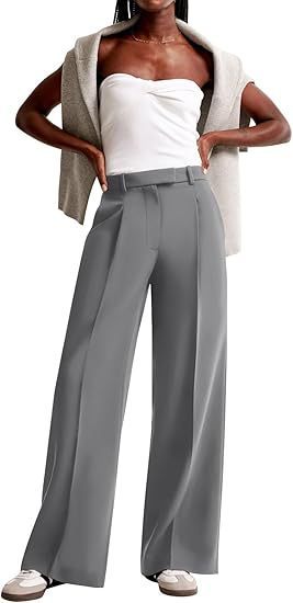 Damen Bundfaltenhose Weites Bein