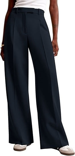 Damen Bundfaltenhose Weites Bein