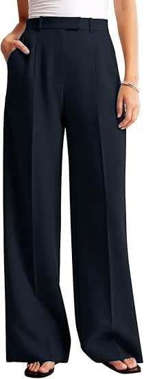Damen Bundfaltenhose Weites Bein