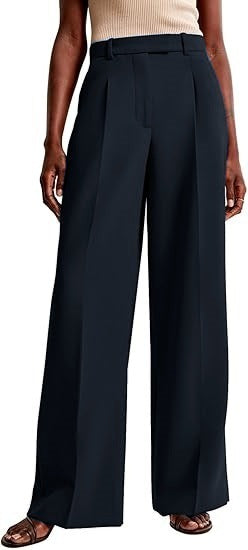 Damen Bundfaltenhose Weites Bein