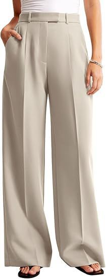 Damen Bundfaltenhose Weites Bein