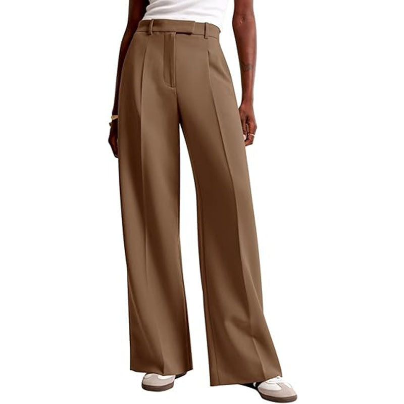 Damen Bundfaltenhose Weites Bein