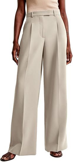 Damen Bundfaltenhose Weites Bein