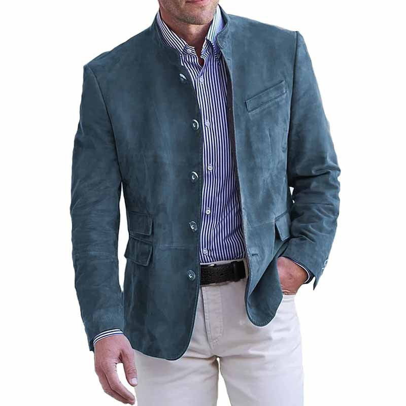 Herren Sakko Lederoptik Stehkragen