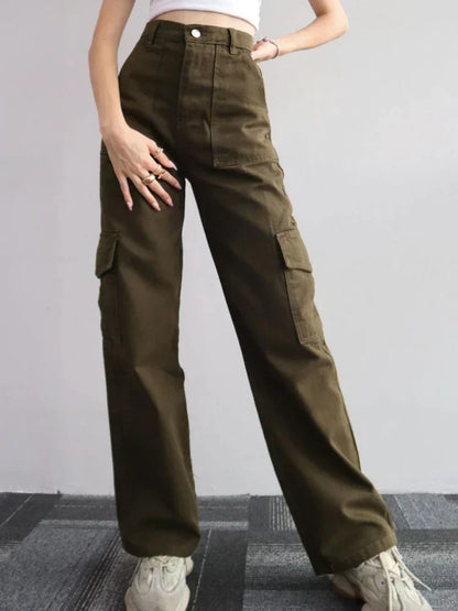 Damen Cargohose Bequem Mit Taschen