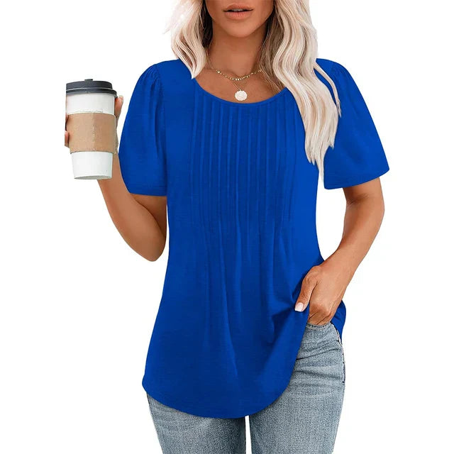 Eveloria Damen Sommer T-Shirt Elegantes Design Weiß