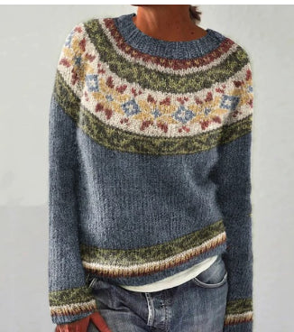 Damen Strickpullover Rundhalsausschnitt Alltag