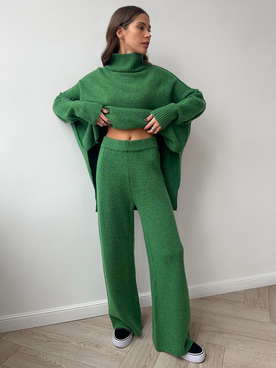 Damen Oversize Strickpullover Lounge-Set Gemütlich