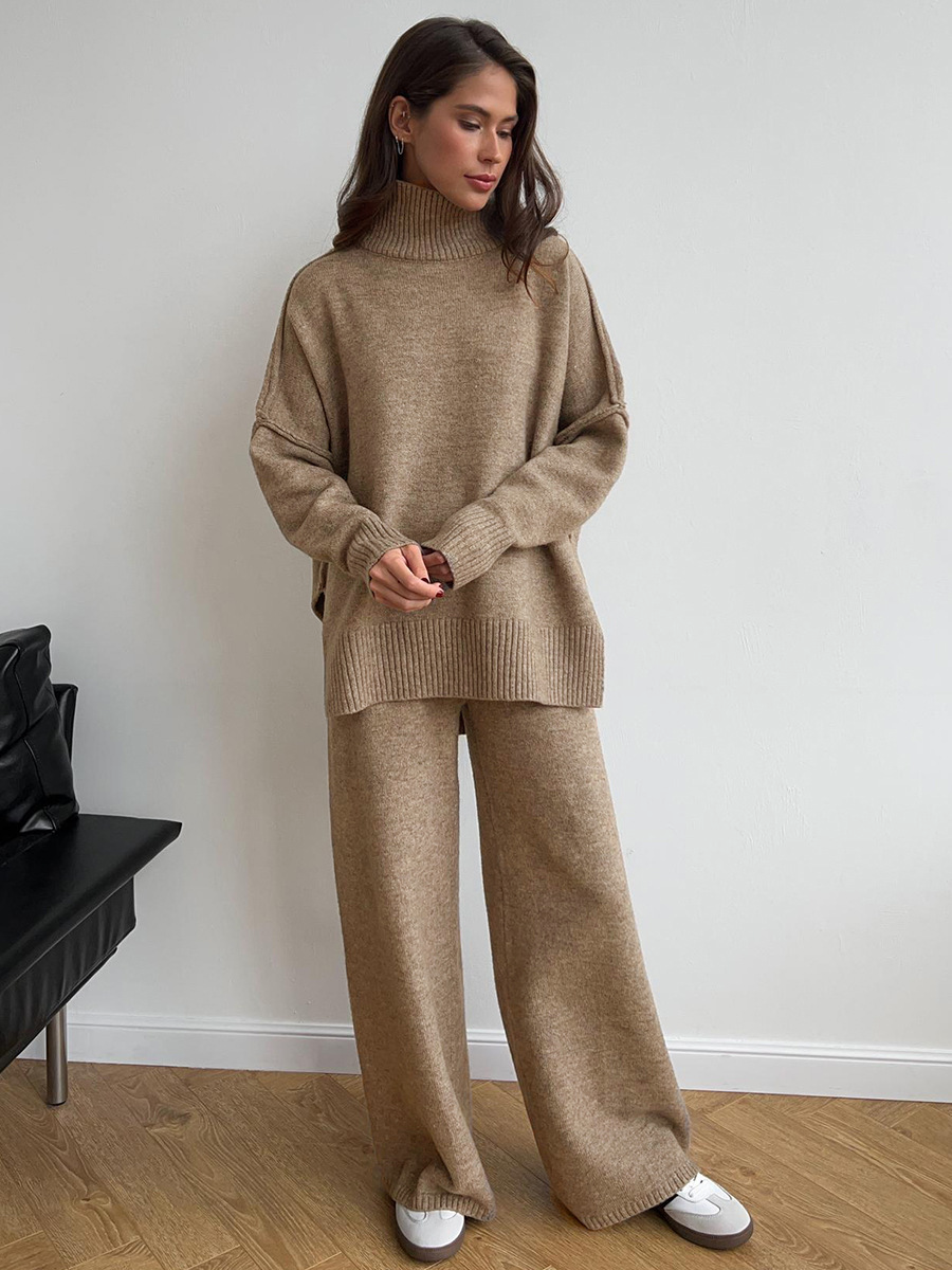 Damen Oversize Strickpullover Lounge-Set Gemütlich