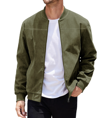 Eveloria Herrenjacke Doppelreißverschluss Leder