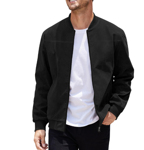 Eveloria Herrenjacke Doppelreißverschluss Leder