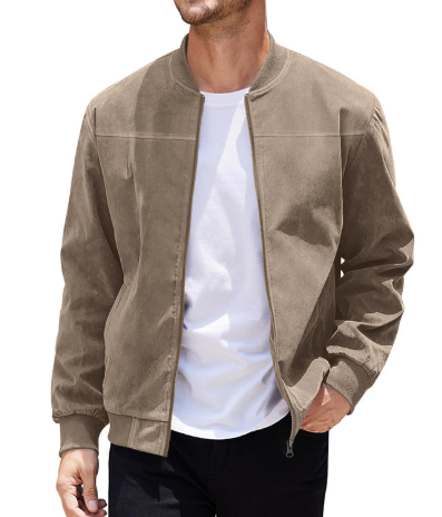 Eveloria Herrenjacke Doppelreißverschluss Leder Schwarz - Eveloria