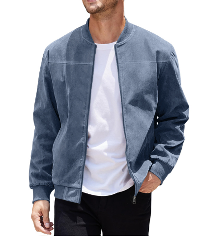 Eveloria Herrenjacke Doppelreißverschluss Leder