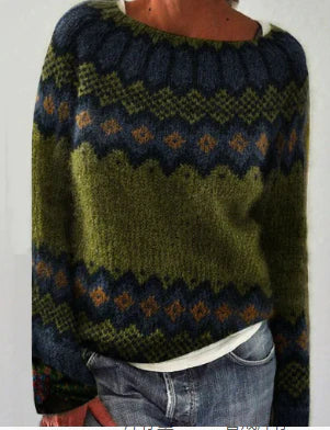 Damen Strickpullover Rundhalsausschnitt Alltag