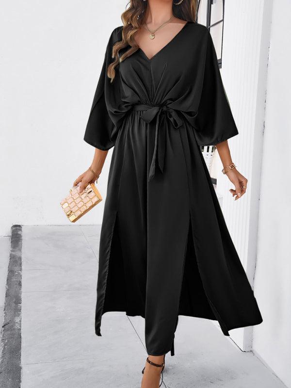 Damen Elegantes V-Ausschnitt Kleid Lockere Form