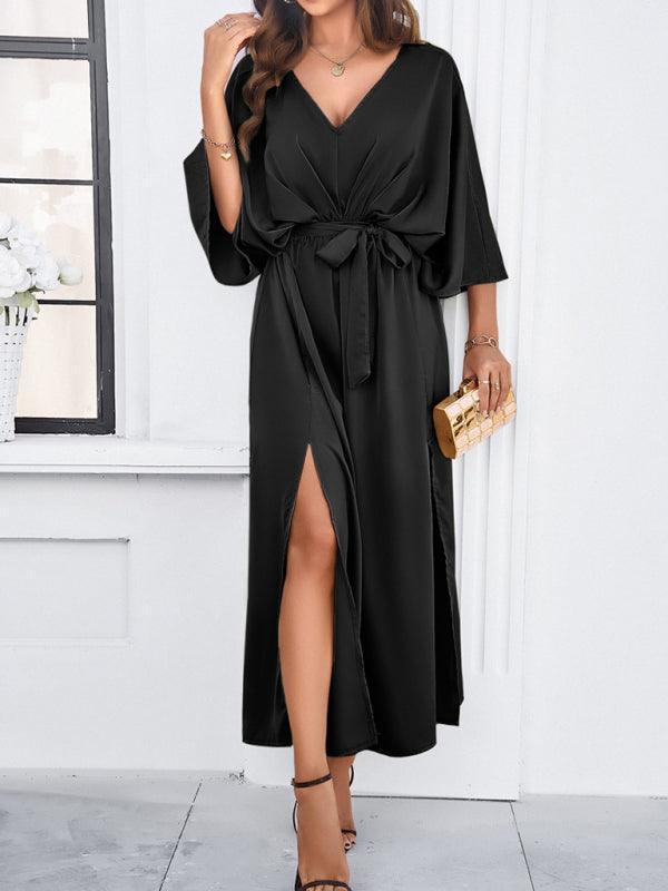 Damen Elegantes V-Ausschnitt Kleid Lockere Form
