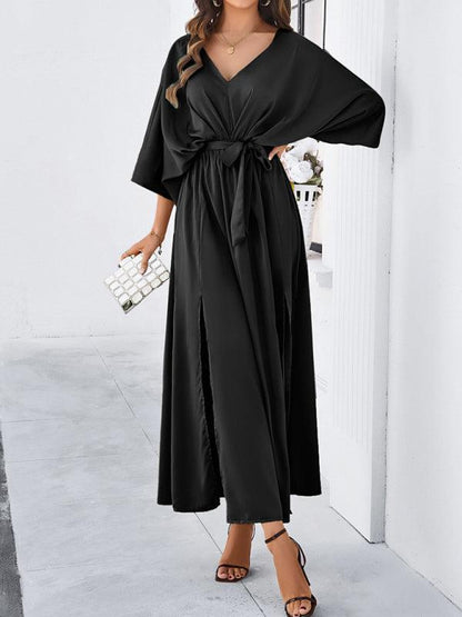 Damen Elegantes V-Ausschnitt Kleid Lockere Form