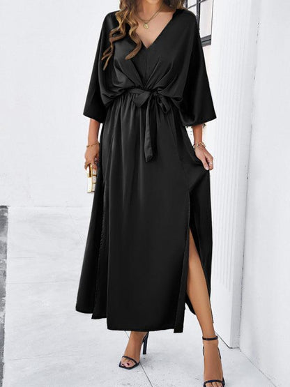Damen Elegantes V-Ausschnitt Kleid Lockere Form