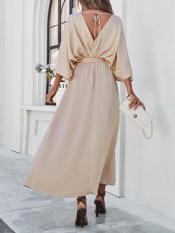 Damen Elegantes V-Ausschnitt Kleid Lockere Form