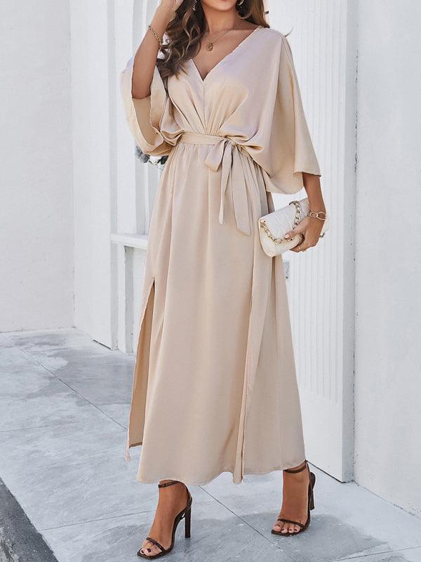 Damen Elegantes V-Ausschnitt Kleid Lockere Form