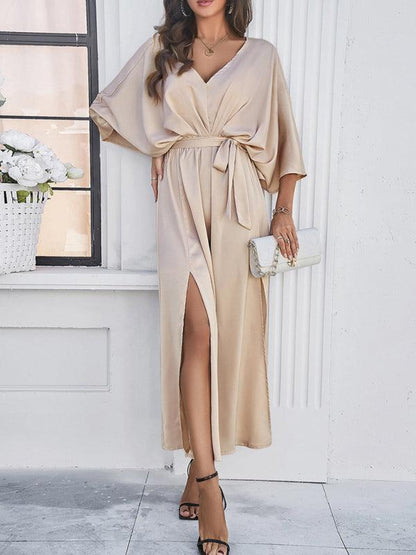 Damen Elegantes V-Ausschnitt Kleid Lockere Form