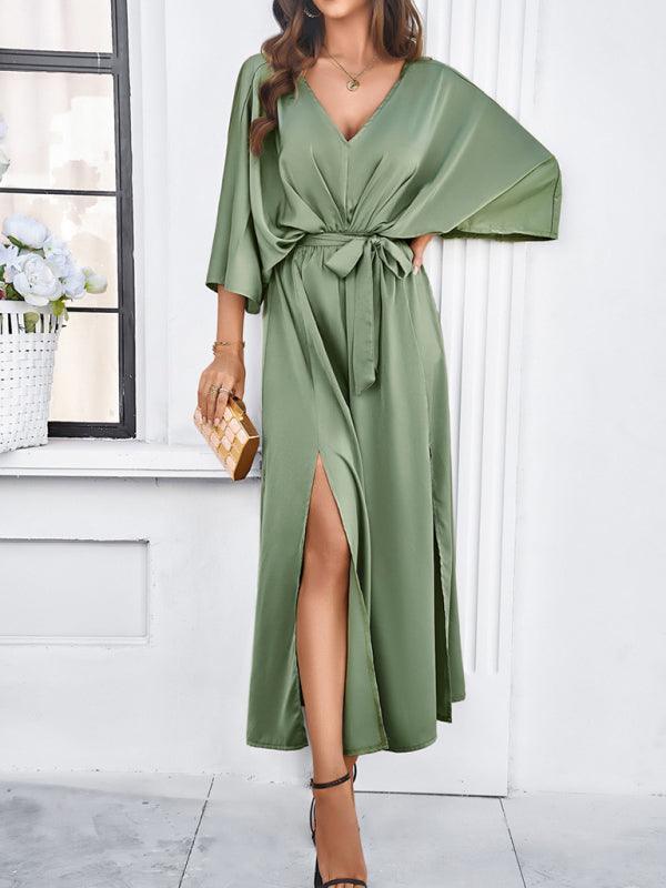 Damen Elegantes V-Ausschnitt Kleid Lockere Form
