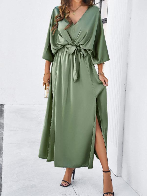 Damen Elegantes V-Ausschnitt Kleid Lockere Form
