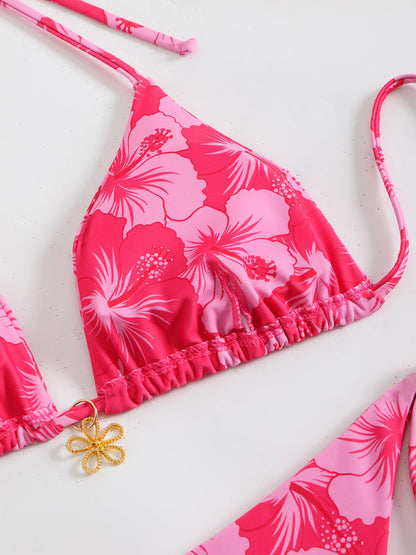 Eveloria Damen Halterneck-Bikini Blumenmuster - Eveloria