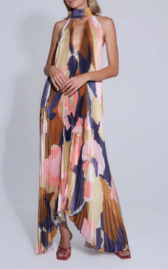 Damen Ärmelloses Maxikleid Plissiert