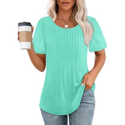 Eveloria Damen Sommer T-Shirt Elegantes Design Weiß
