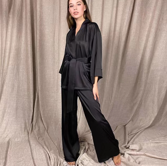 Eveloria Damen Pyjama-Set Weiches Satin - Eveloria