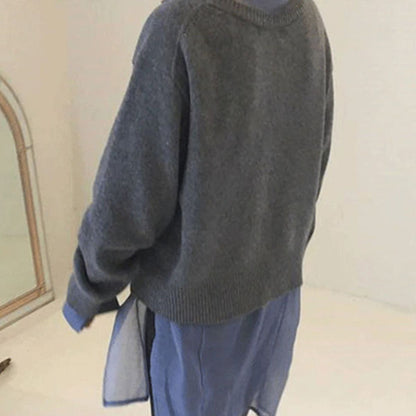 Damen Winterpullover Mit Knöpfen