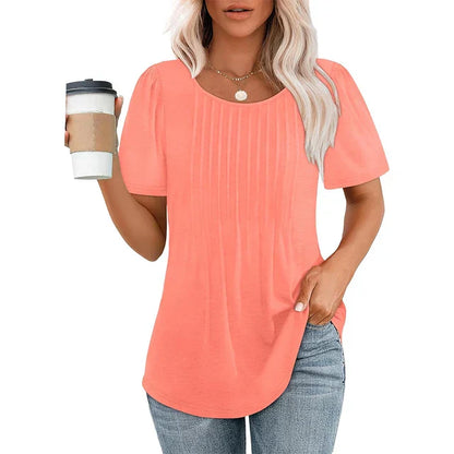 Eveloria Damen Sommer T-Shirt Elegantes Design Weiß