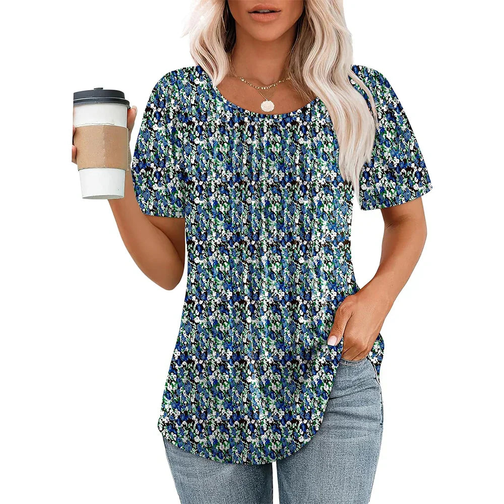 Eveloria Damen Sommer T-Shirt Elegantes Design Weiß