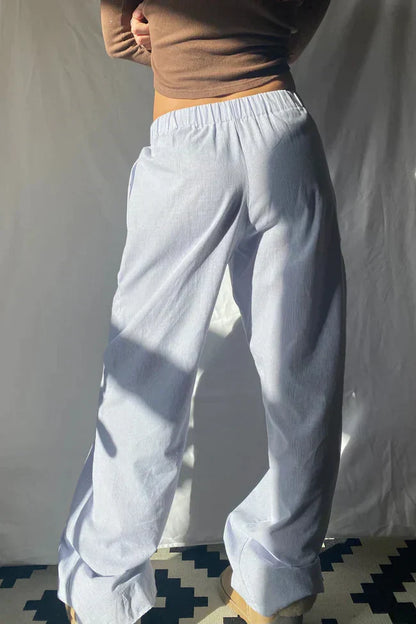 Eveloria Damenlose Hose Gestreift Elastisch