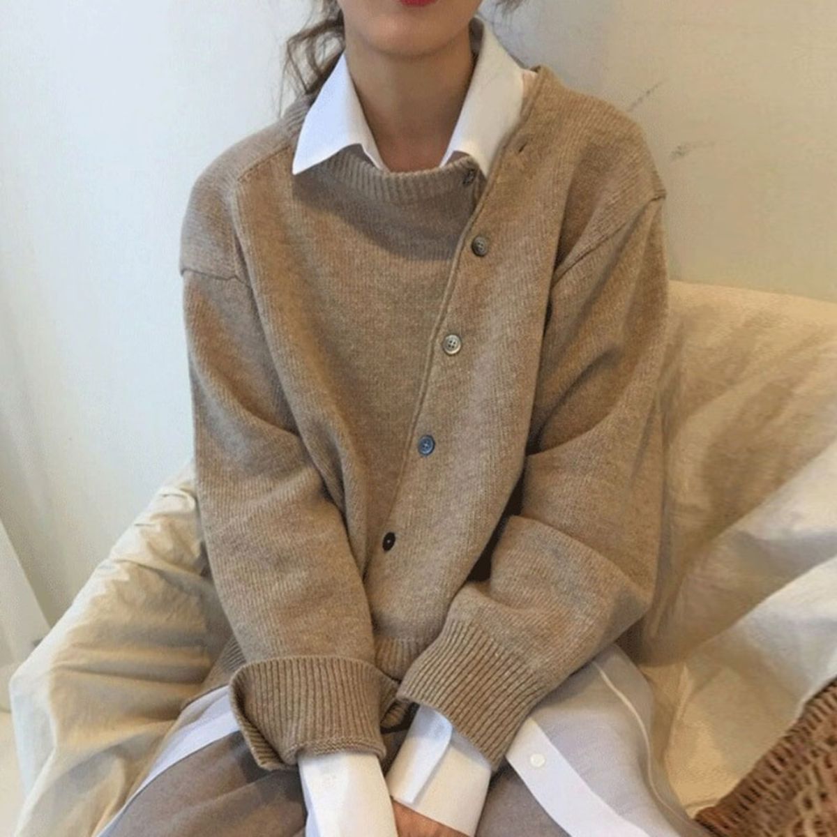Damen Winterpullover Mit Knöpfen - Eveloria