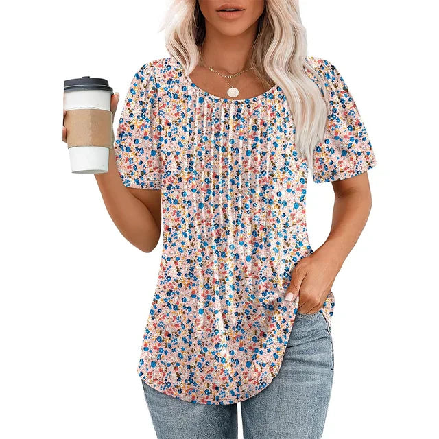 Eveloria Damen Sommer T-Shirt Elegantes Design Weiß