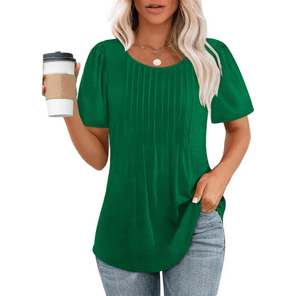 Eveloria Damen Sommer T-Shirt Elegantes Design Weiß