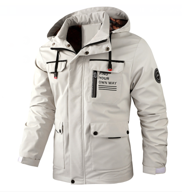 Herren Regenjacke Leicht Wasserdicht Schwarz - Eveloria