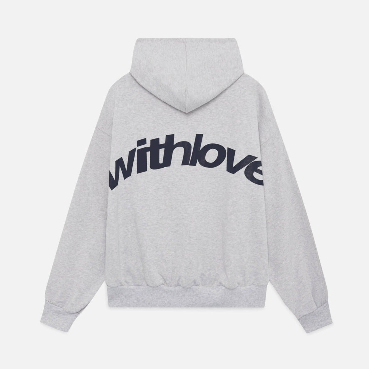 Übergrößene Damenhoodie mit Liebesprint Weiss