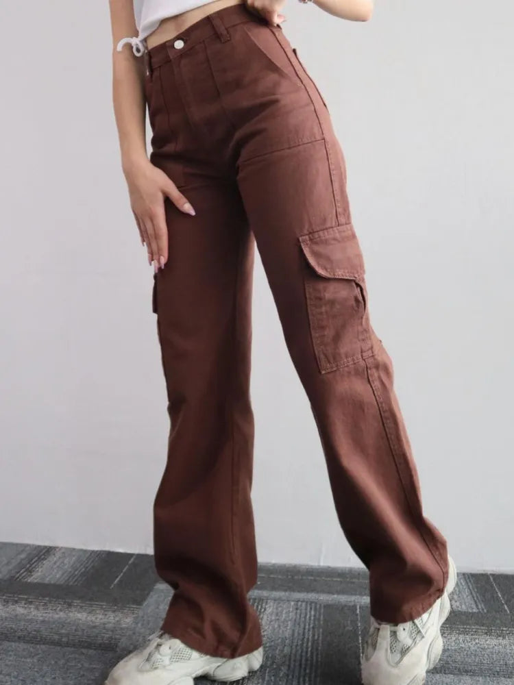 Damen Cargohose Bequem Mit Taschen