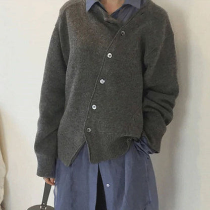 Damen Winterpullover Mit Knöpfen