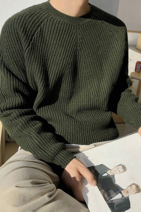 Eveloria Herren Pullover Gerippt Elegantes Design
