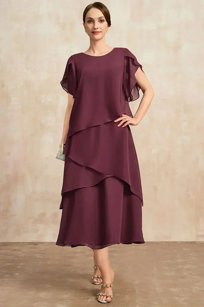 Damen Klassisches Chiffon Kleid Weich