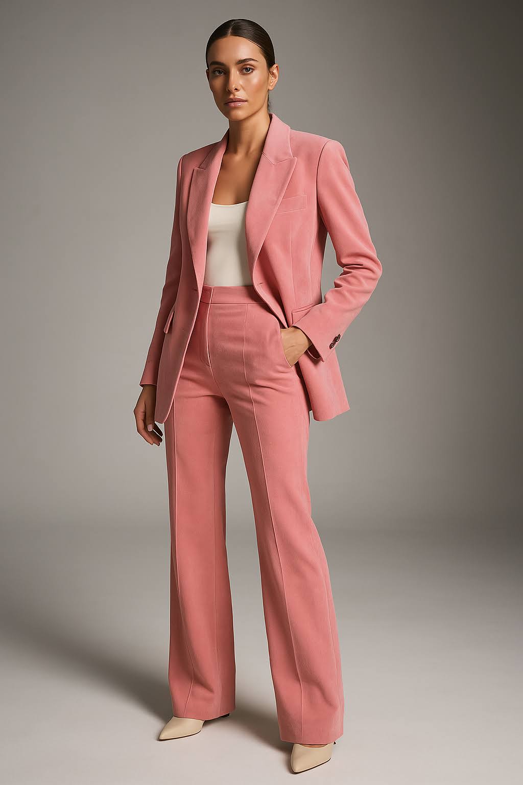 Damen Hosenanzug Blazer und Hose Business Lässig - Eveloria