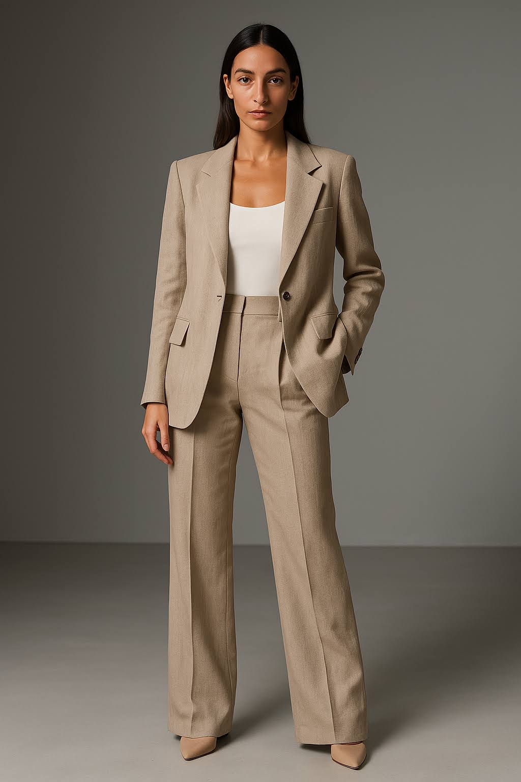 Damen Hosenanzug Blazer und Hose Business Lässig