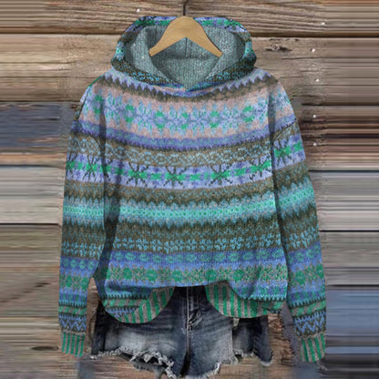 Damen Hoodie Gemustert Komfortabel Grau