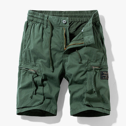 Herren Cargo-Shorts Kordelzug Multi-Taschen Beige