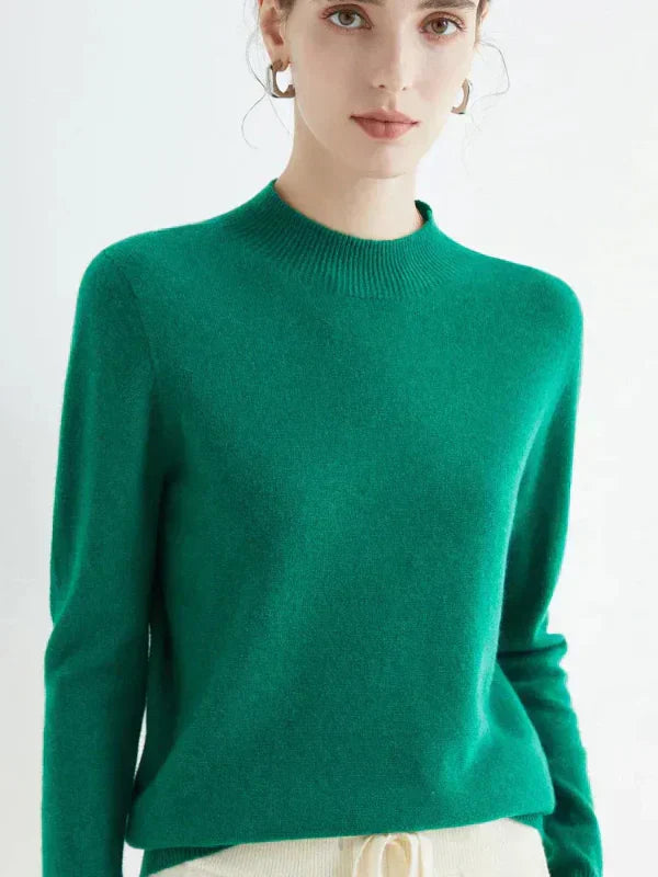 Eveloria Damen Pullover Sweatshirt Wollmischung Lange Ärmel Rippkragen